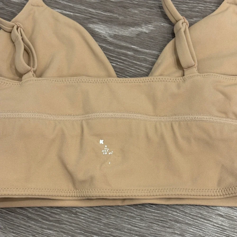 SKIMS Fits Everybody Triangle Longline Bralette Clay Nude Medium Lingerie Lounge - Picture 10 of 10